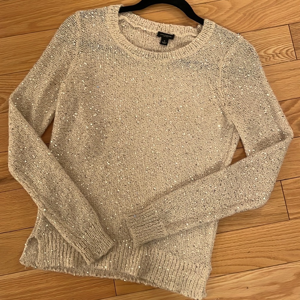 Ann Taylor Sequin Sweater, Size Small